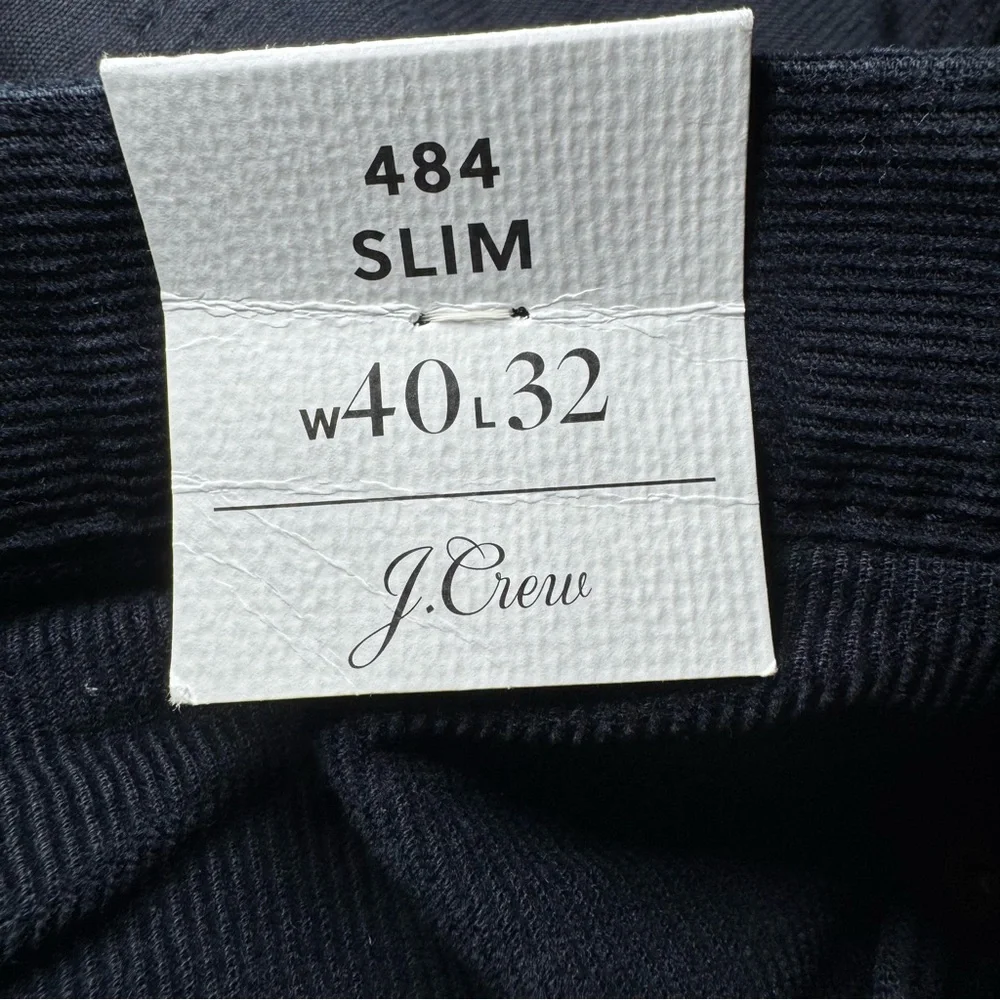 J. Crew 484 Slim Corduroy Pants Men's‎ Size W40 X L32 Blue Zip Closure Pockets